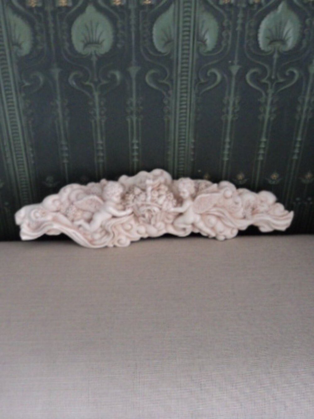 Embossed Victorian Style Cherubs & Fruits Wall Decor~20" long